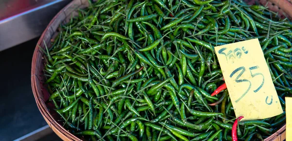 Piments Rouges Verts Pour Cuisson Poivre Ardent Asie — Photo