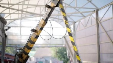 Sonda test edicisi kalite analizi için buğday toplamak için kamyon römorkuna dalıyor. Otomatik kontrol sistemi, değirmende, fırında, ekmek fabrikasında veya tahıl asansörü terminalinde test makinesi.