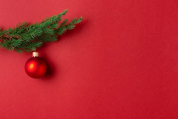 クリスマス ボールと常緑の枝. — ストック写真