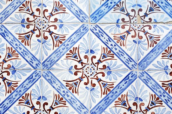 Carreaux décoratifs portugais traditionnels azulejos . — Photo