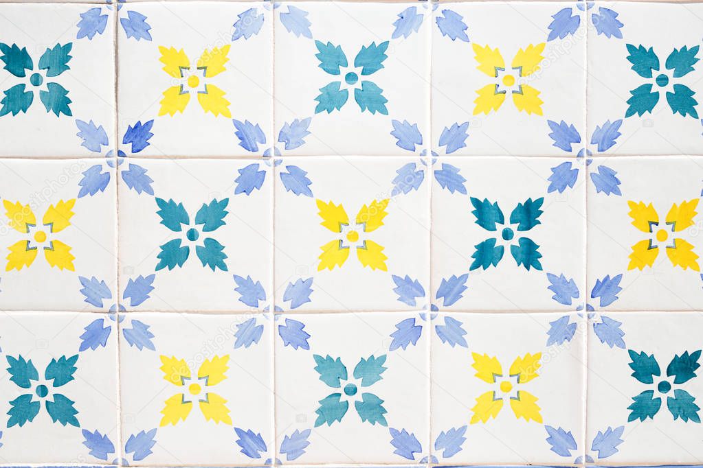 Traditional portuguese decorative tiles azulejos.