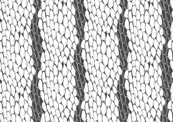 Abstract Styled Snake Scales Animal Skin Seamless Pattern Design Black Vector Graphics