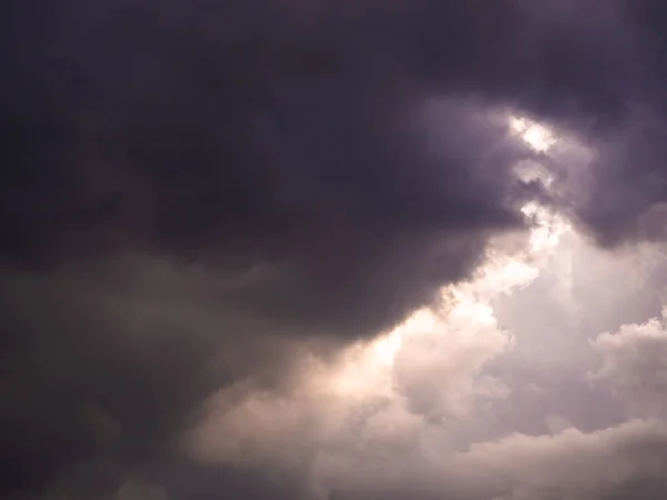 Dramatic Sky Thick Clouds Light Beam — Stock Photo, Image