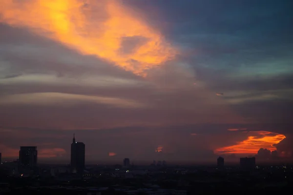 Evening Colorful Sky City Thailand — Stock Photo, Image