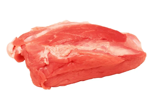Rohes Rind- und Schweinefleisch, isoliert, aus nächster Nähe — Stockfoto