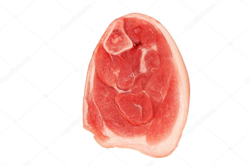 Raw beef and pork meat, isolated, close up