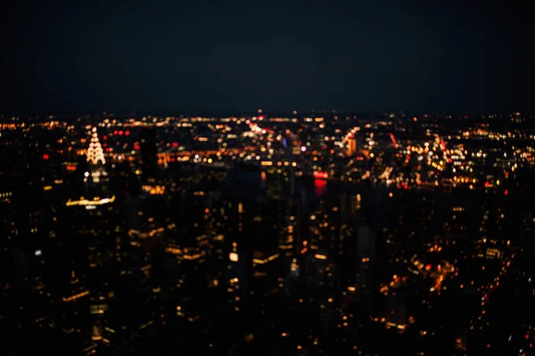 Vue Empire State Building Nuit New York Hudson River Hors — Photo
