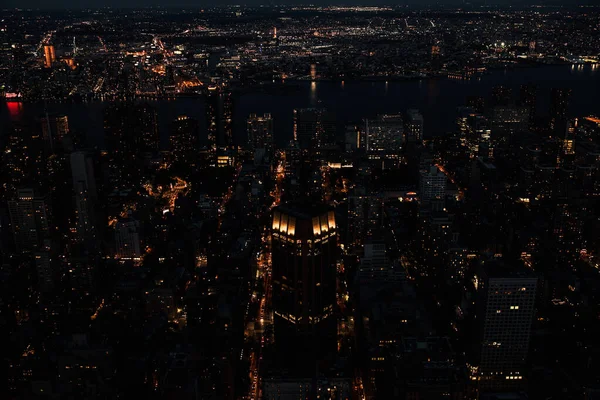 Vue Panoramique Depuis Empire State Building Nuit New York Sur — Photo