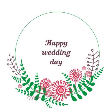 Çiçek çelengi. Üzerinde 