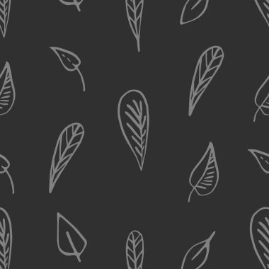 Beyaz arka planda siyah çiçekleri ve dalları olan kusursuz bir desen. vektör