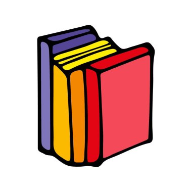 Renkli el çizimi kitaplar. Vektör çizimi. Görüntü