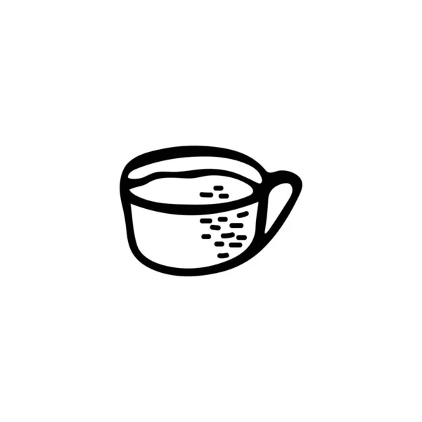Een Kop Drank Americano Koffie Thee Met Hand Getekend Zwarte — Stockvector