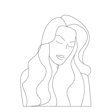 Güzel kadın vücut çizimi. Beyaz arka planda siyah çizgi. Vektör. Görüntü