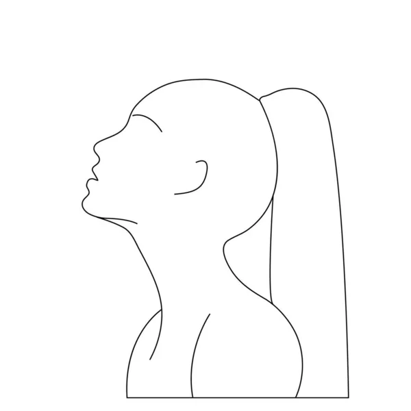 Hermosa Línea Cuerpo Mujer Dibujo Línea Negra Sobre Fondo Blanco — Vector de stock