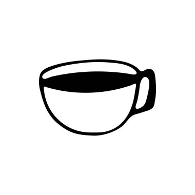 Doodle kahve fincanı. Elle çizilmiş resim. Vektör illüstrasyonu