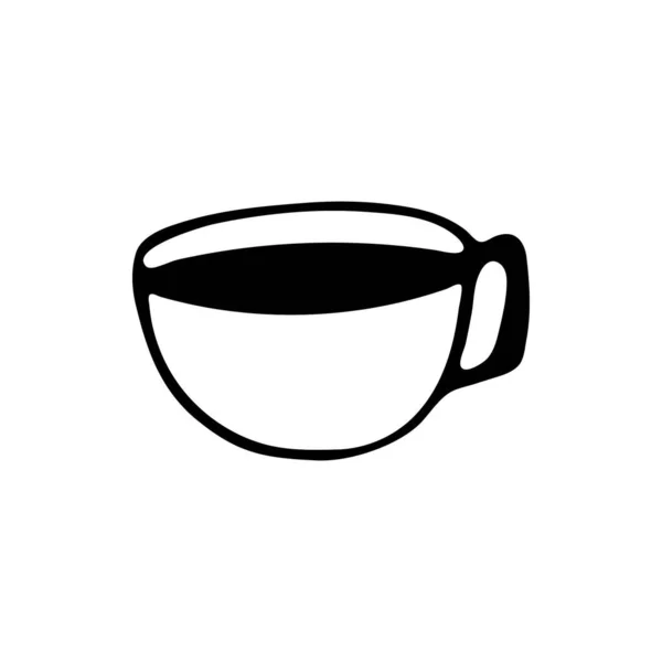 Ένα Φλυτζάνι Καφέ Χειροποίητη Εικόνα Εικονογράφηση Διανύσματος — Διανυσματικό Αρχείο