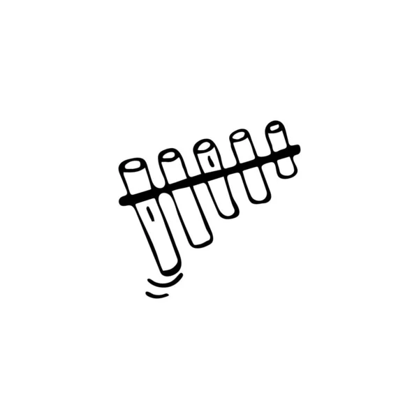Flûte Poêle Dessinée Main Illustration Sur Fond Blanc Vecteur — Image vectorielle