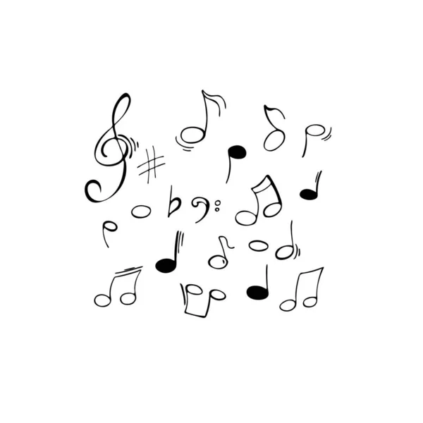 Hand Drawn Sheet Music Illustration White Background Vector — Stock Vector