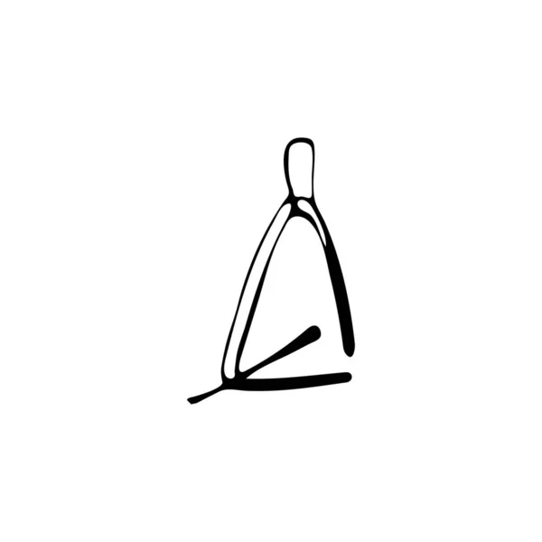 手绘乐器三角形 关于白色背景的说明 — 图库矢量图片