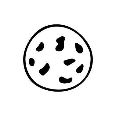 Elle çizilmiş kurabiyeler. Beyaz arka planda tatlılar ve pastalar. Vektör illüstrasyonu.