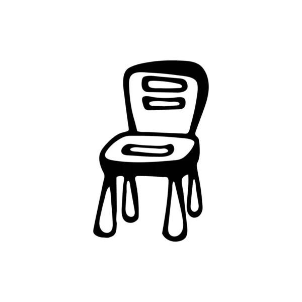 Ikona Krzesła Ręcznie Narysowany Obraz Odizolowany Białym Tle Wektor — Wektor stockowy