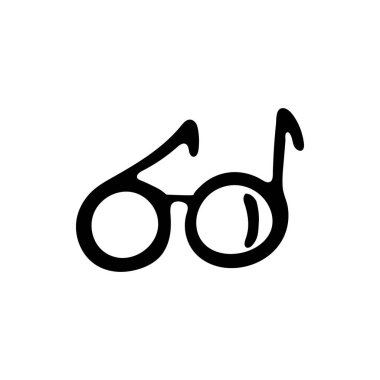 Karalama el, görüş için gözlük çiziyor. Vektör illüstrasyonu beyaz arkaplanda izole edildi.