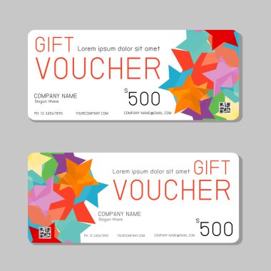 Hediye çeki şablonu ve modern desen. kedi kavramı. Şablon sigorta primi desen, renkli desenli hediye çeki şablonu ile fiş. parlak kavramı. fiş kedi vektör çizim
