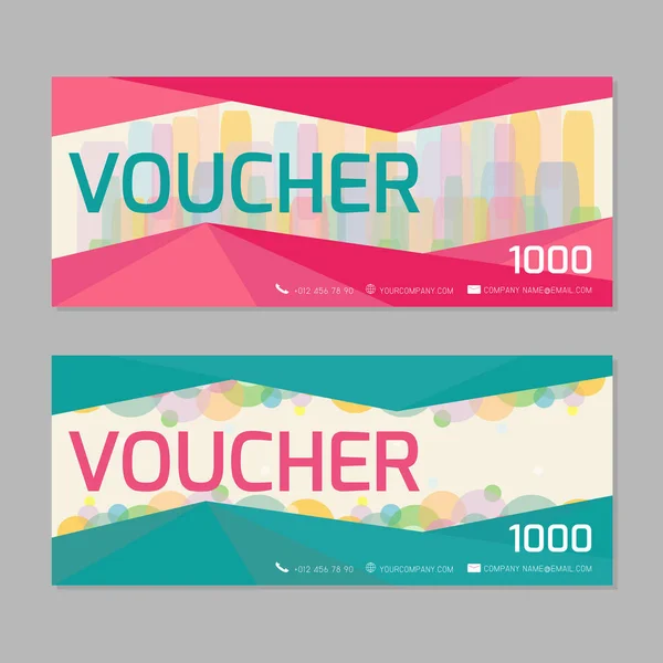 Prezent Voucher Szablon Nowoczesny Wzór Koncepcja Kot Voucher Szablon Premium — Wektor stockowy