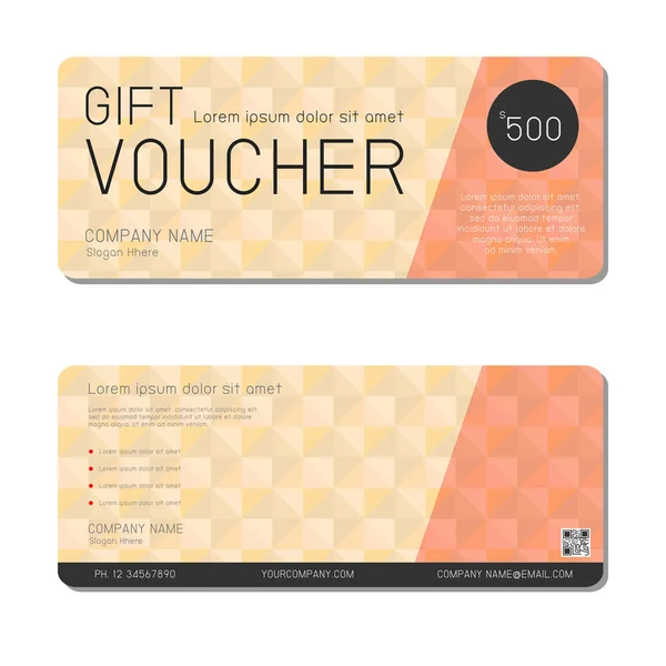 Gift Voucher Template Modern Pattern Cat Concept Voucher Template Premium — Stock Vector