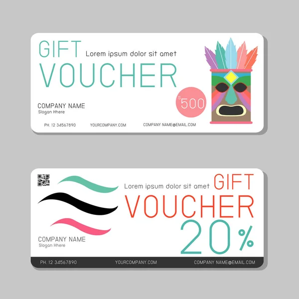 Gift Voucher Template Modern Pattern Cat Concept Voucher Template Premium — Stock Vector