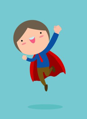 süper iş adamı. İş kavramı vektör çizim.