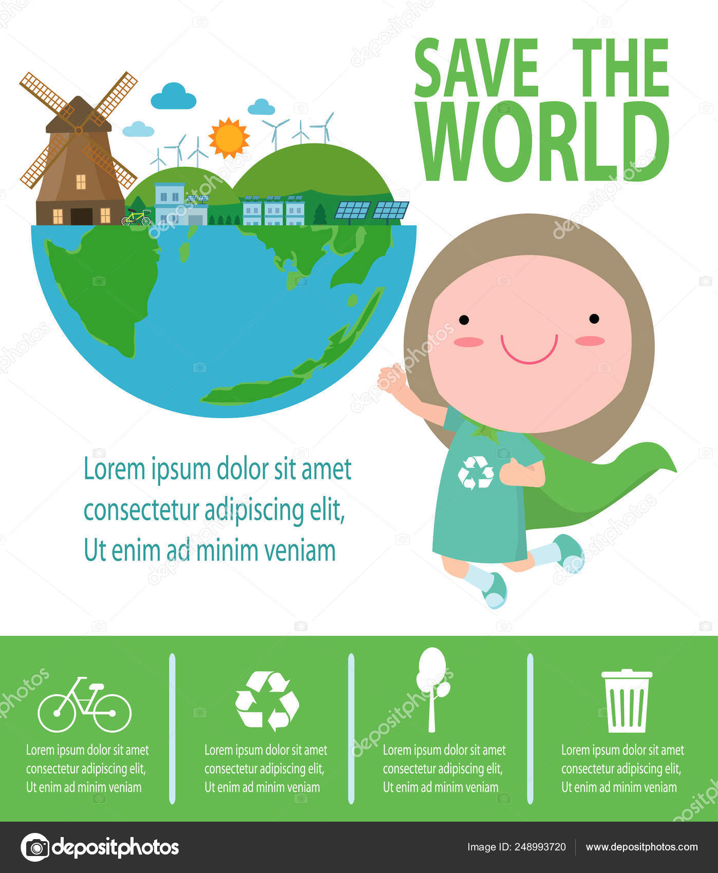 World Infographic Planet Earth Day Recycling Eco Friendly ...