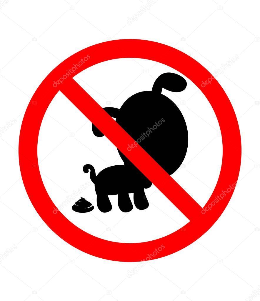 No dog pooping sign  vector sign illustration isolated on white background 