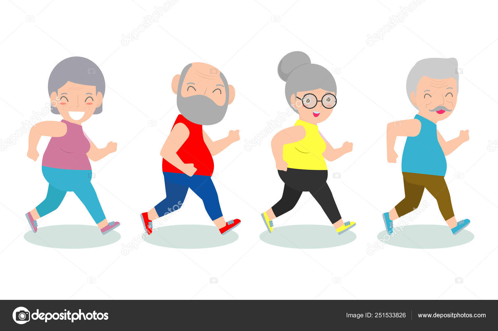 Vector Illustration Cartoon Running Old Woman Man Cartoon Character Old  Stock Vector Image by ©phanuchat10700@ #251533826