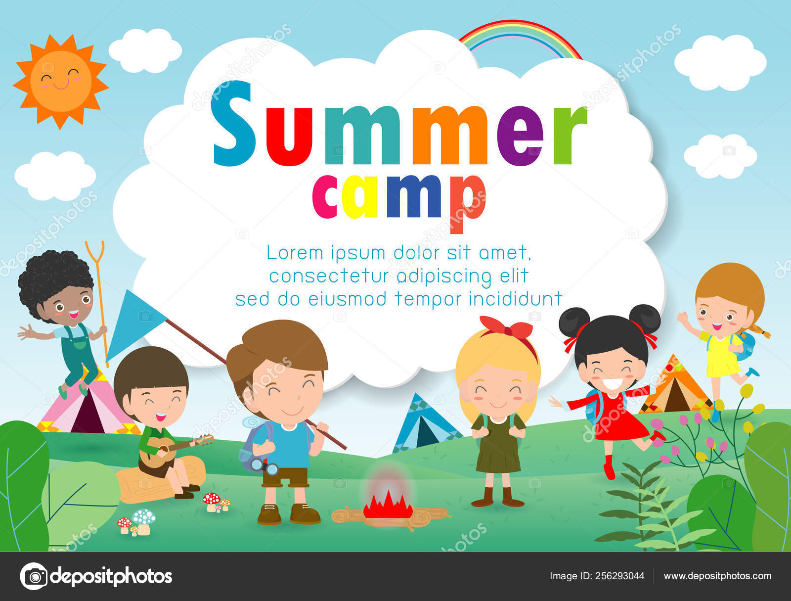 Kids Summer Camp Education Template Advertising Brochure Children Throughout Summer Camp Brochure Template Free Download