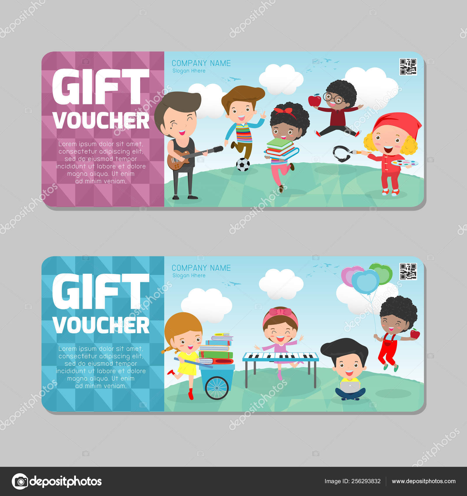 Gift Voucher Template Colorful Pattern Cute Gift Voucher For Kids Gift Certificate Template