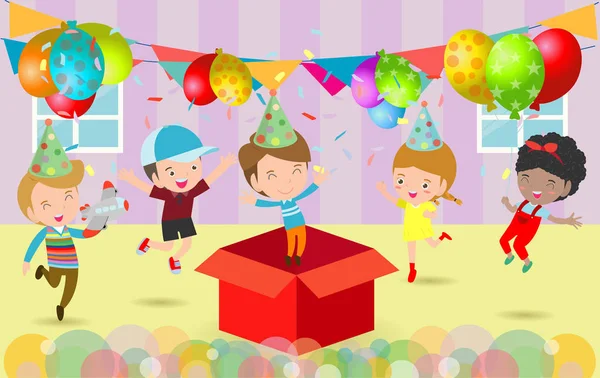 Wektor Ilustracja Happy Urodziny Impreza Dla Dzieci Urodziny Urodziny Dla — Wektor stockowy