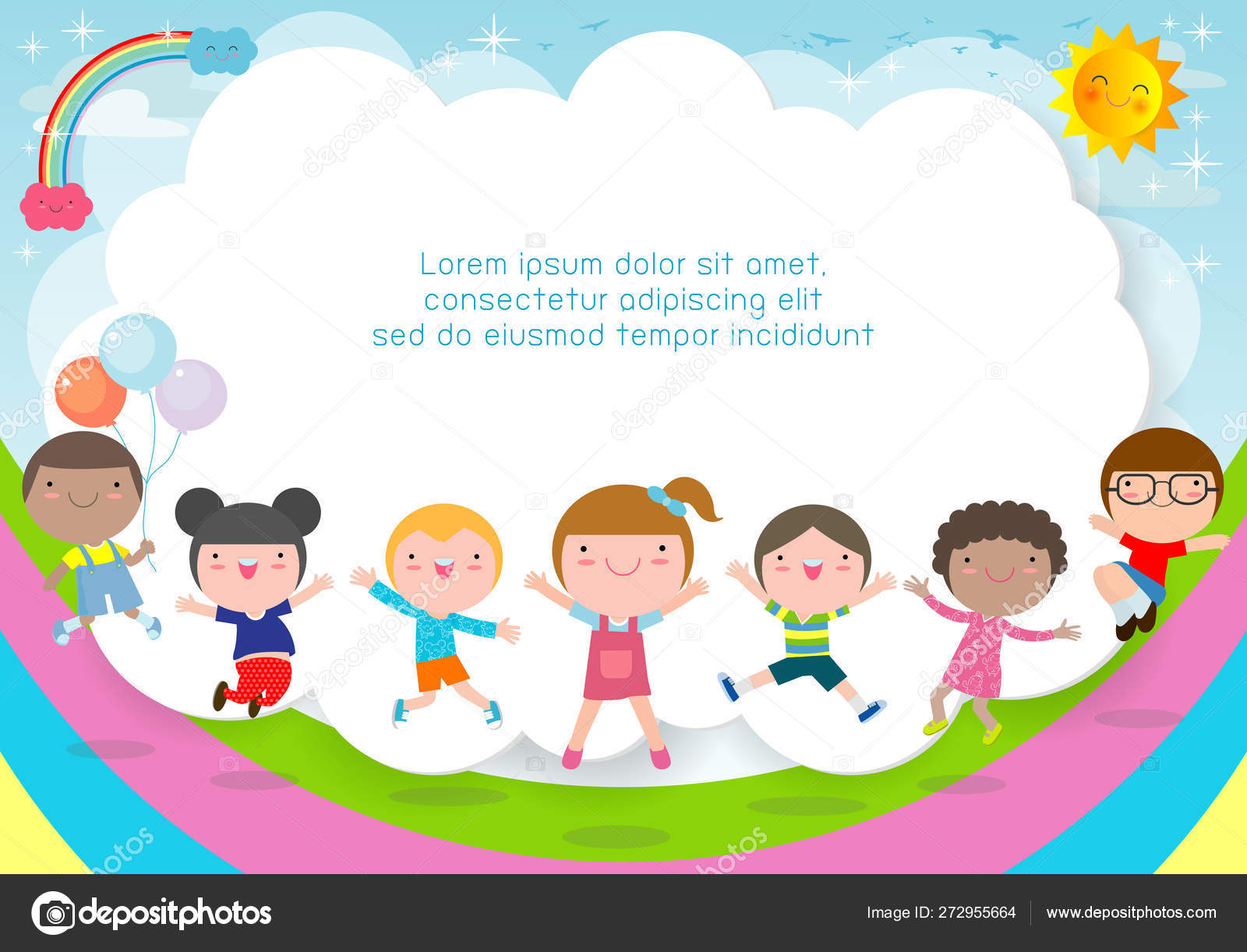 Kids Jumping Rainbow Children Jump Joy Happy Cartoon Child Playing Stock Vector Image by ©phanuchat10700@ #272955664 Kids Jumping Rainbow Children Jump Joy Happy Cartoon Child Playing Stock Vector Image by ©phanuchat10700@ #272955664