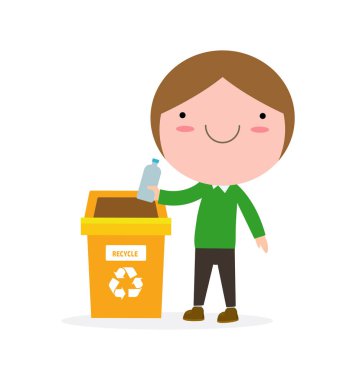 Çocuk çöp geri dönüşüm, illüstrasyon, çocuklar yavru çöp, Dünya Kaydet, erkek geri dönüşüm, geri dönüşüm çöp kutusu, çocuklar çöp, yavru çocuk ve geri dönüşüm