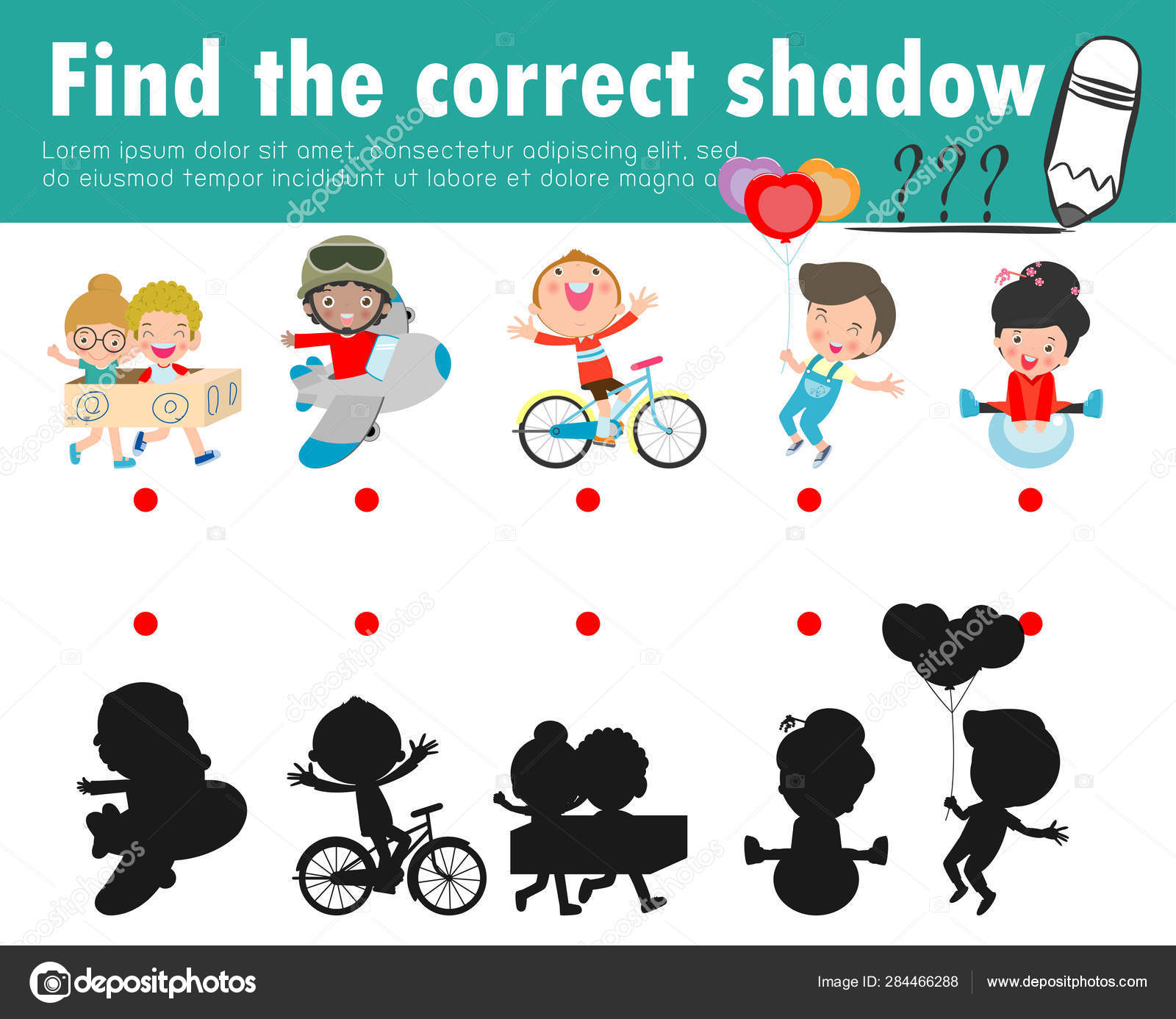 Find the correct shadow. Educational game for children. Vector