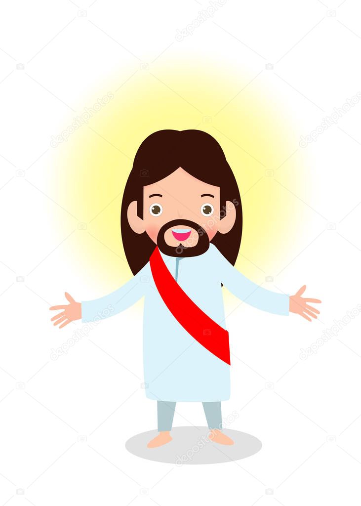 Jesus Chris isolated on white background vector illustration
