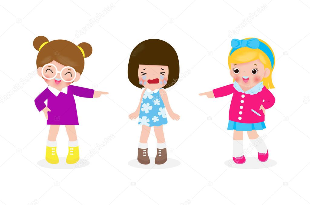Bullying Children At School School Girls And Gill Laughing And Pointing At Cry Girl Kids Bully Friend Bad Behavior Bullying Children Cartoon Characters Vector Illustration On White Background Premium Vector In Bullying Children At School School Girls And Gill Laughing And Pointing At Cry Girl Kids Bully Friend Bad Behavior Bullying Children Cartoon Characters Vector Illustration On White Background Premium Vector In