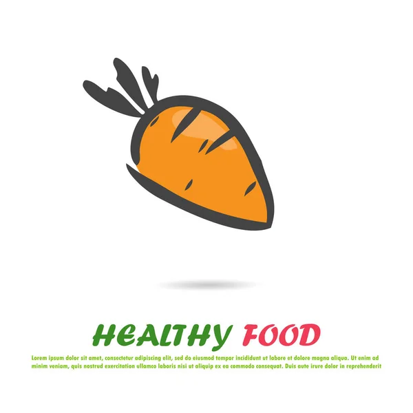 Εικονίδιο Καρότο Τρώγοντας Υγιεινά Τρόφιμα Που Απομονώνονται Λευκό Φόντο Διανυσματική — Διανυσματικό Αρχείο