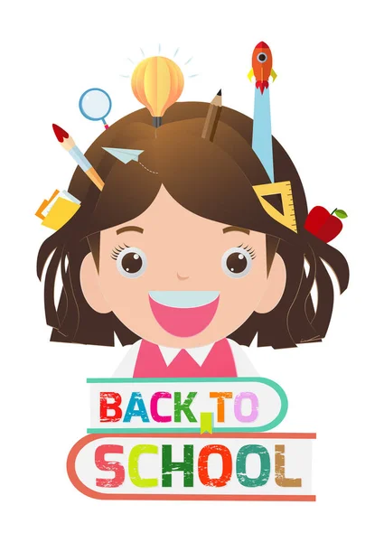 Back School Banner Back School Kids School Education Concept Children — стоковый вектор