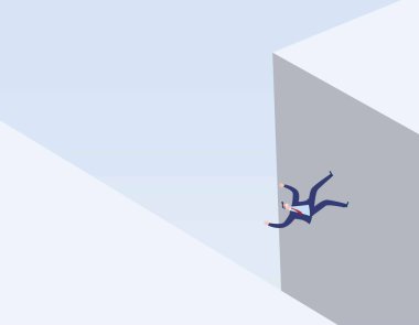 Risk Kavramları ve Kayıp İşletmeler finansal başarısızlığı gösteriyor, piyasa düştü, satışlar iyi değildi, Vector Illustration Eps10 Çizgi Film Tasarımı Daimi