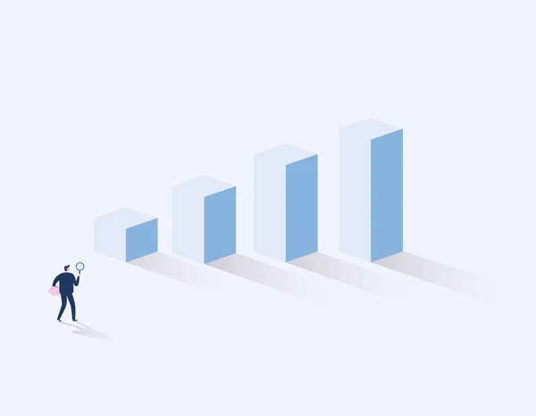 Investor Geschäftsmann Auf Der Suche Nach Investitionsmöglichkeiten Die Auf Dem — Stockvektor