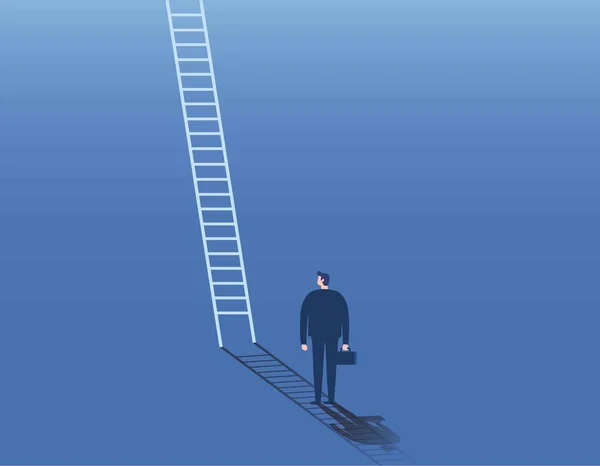 Adamı Şirket Merdiveni Simgesi Kariyer Geliştirme Büyüme Fırsat Konsepti Vektör — Stok Vektör