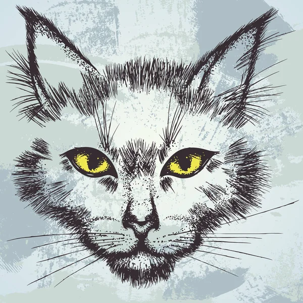 Cara de gato grunge — Archivo Imágenes Vectoriales