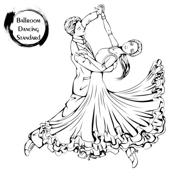 Danslijn ballroom dansen standaard — Stockvector