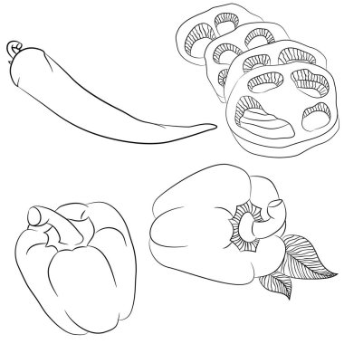 Çizgi sanatı çeşitli biber